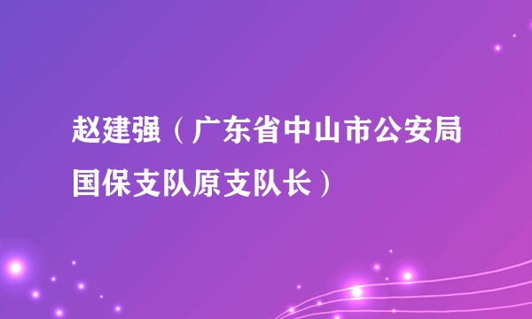 赵建强(广东省中山市公安局国保支队原支队长)