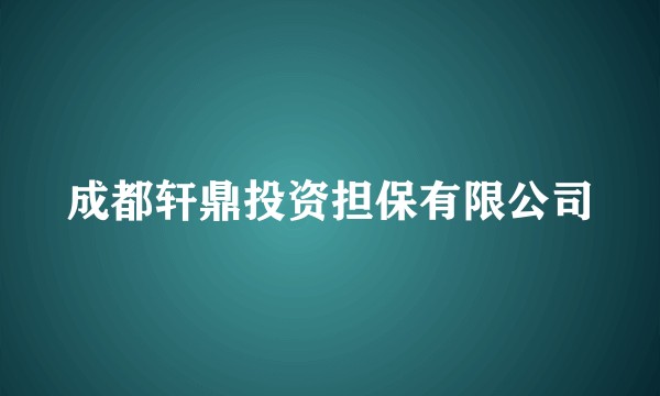 成都轩鼎投资担保有限公司
