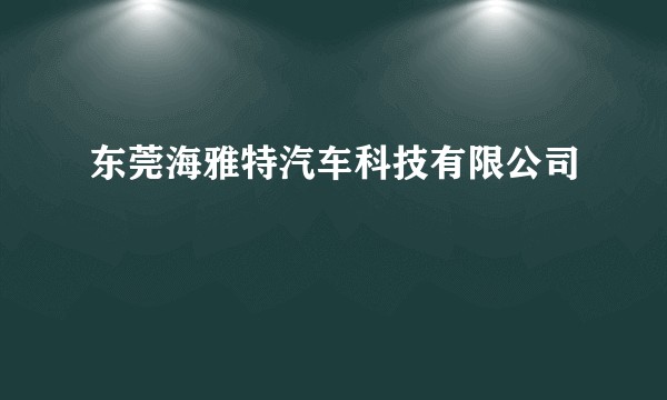 东莞海雅特汽车科技有限公司