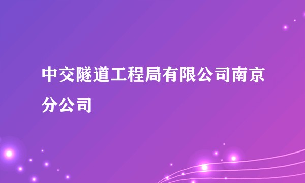中交隧道工程局有限公司南京分公司