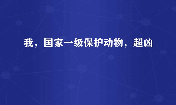 我，国家一级保护动物，超凶