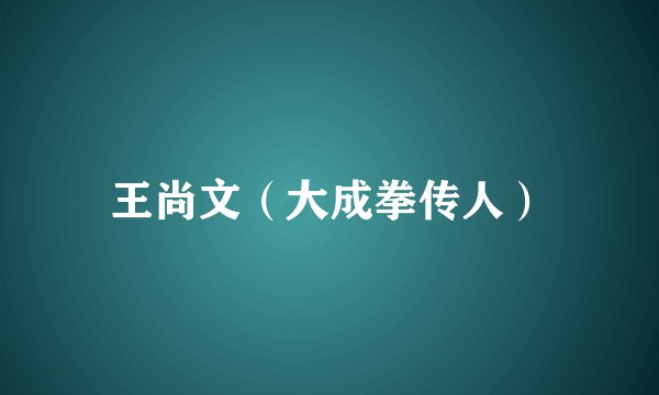 王尚文（大成拳传人）
