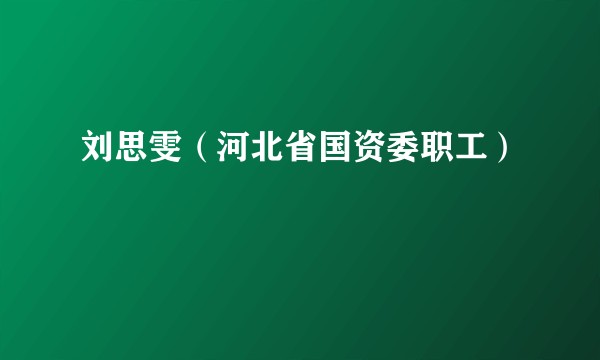 刘思雯（河北省国资委职工）