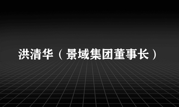 洪清华(景域集团董事长)