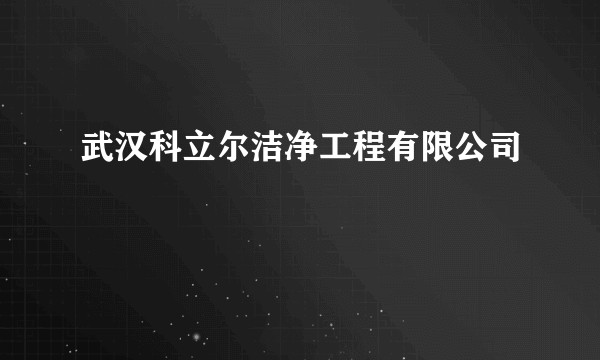 武汉科立尔洁净工程有限公司