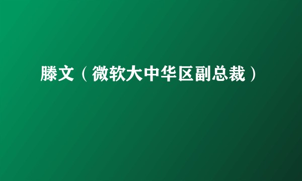 滕文（微软大中华区副总裁）