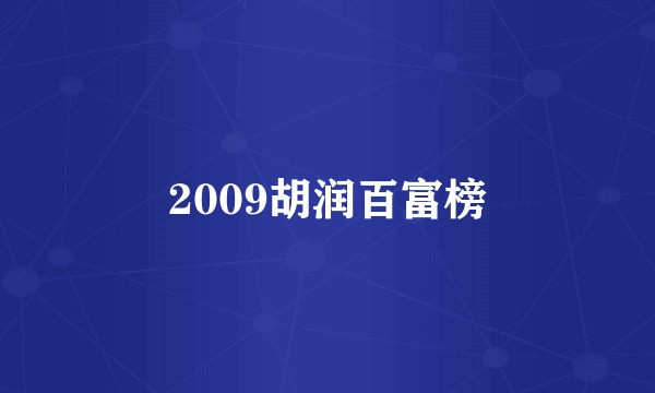 2009胡润百富榜