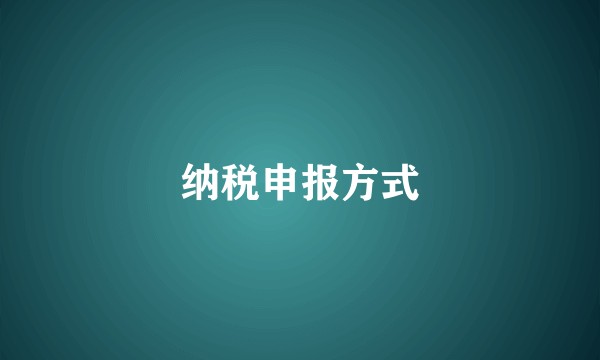 纳税申报方式