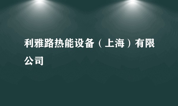 利雅路热能设备（上海）有限公司