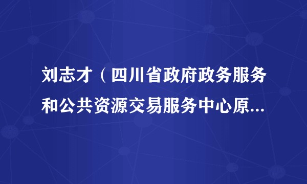 刘志才（四川省政府政务服务和公共资源交易服务中心原党委委员、副主任）