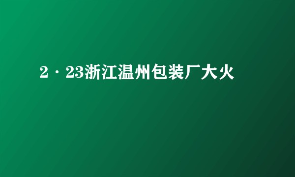 2·23浙江温州包装厂大火