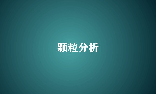 颗粒分析