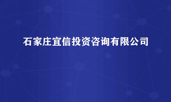 石家庄宜信投资咨询有限公司