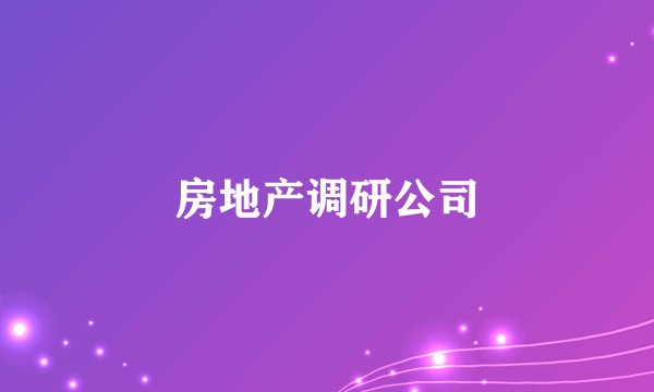 房地产调研公司
