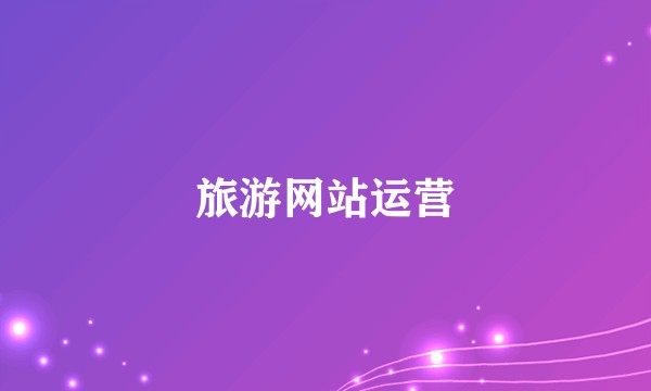 旅游网站运营