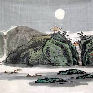 赏月图（安徽省图书馆馆藏作品）