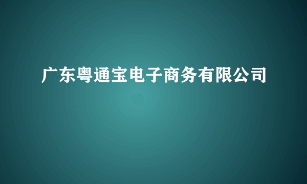 广东粤通宝电子商务有限公司