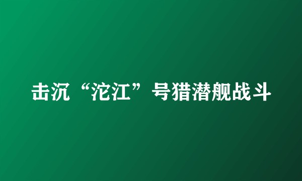 击沉“沱江”号猎潜舰战斗