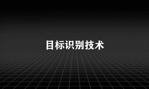 目标识别技术