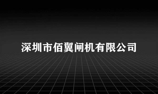 深圳市佰翼闸机有限公司