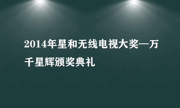 2014年星和无线电视大奖—万千星辉颁奖典礼