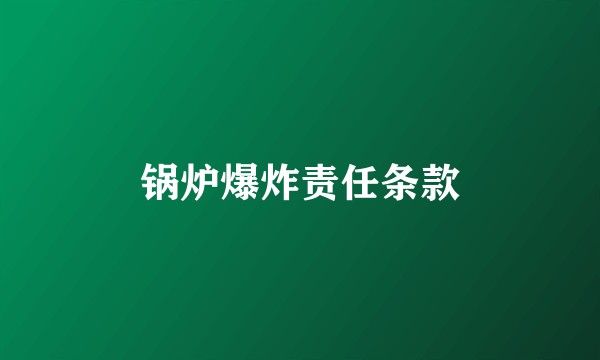锅炉爆炸责任条款