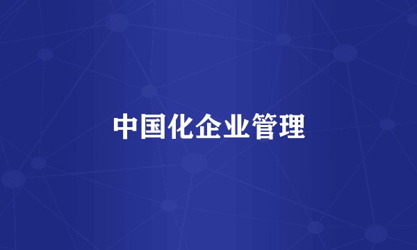 中国化企业管理