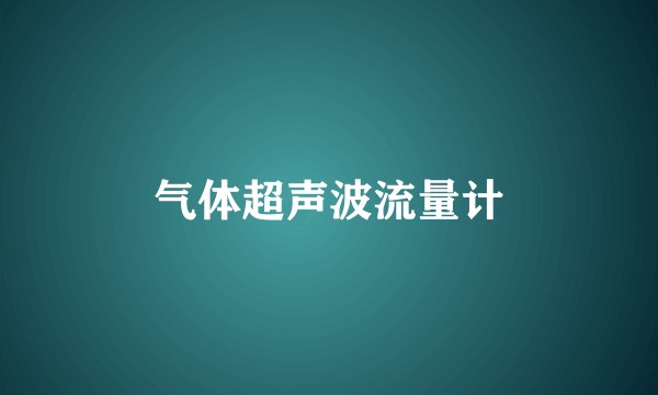 气体超声波流量计