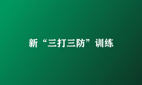新“三打三防”训练