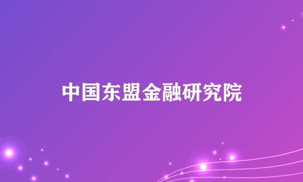 中国东盟金融研究院