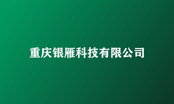 重庆银雁科技有限公司