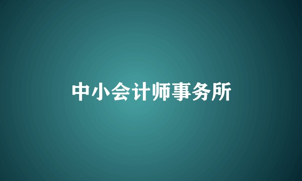 中小会计师事务所