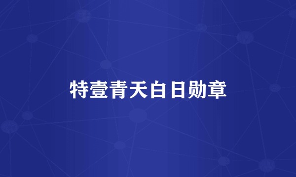 特壹青天白日勋章
