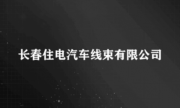 长春住电汽车线束有限公司