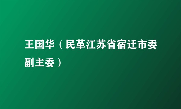 王国华（民革江苏省宿迁市委副主委）