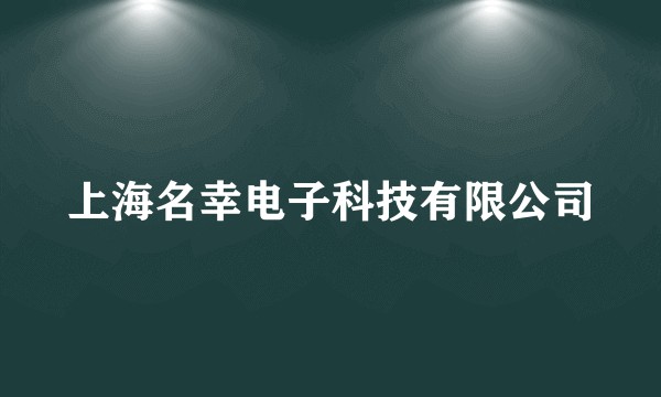上海名幸电子科技有限公司
