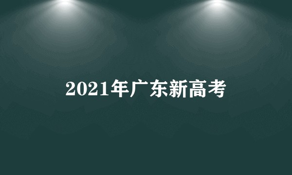 2021年广东新高考