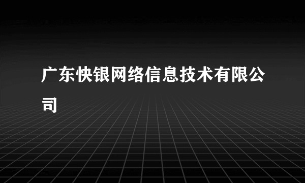 广东快银网络信息技术有限公司