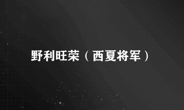 野利旺荣（西夏将军）