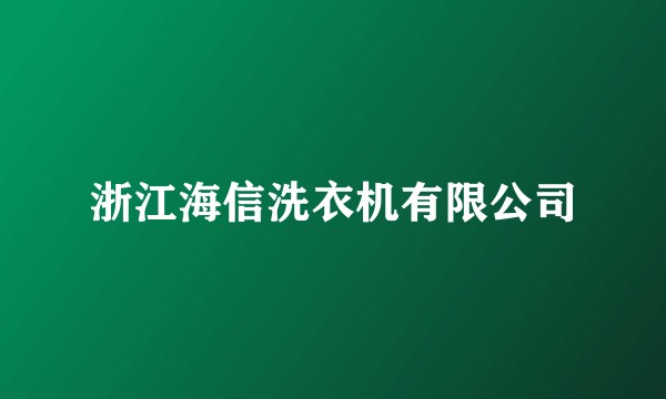 浙江海信洗衣机有限公司