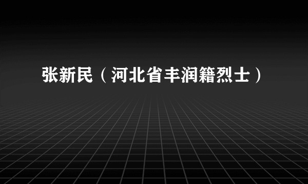 张新民（河北省丰润籍烈士）