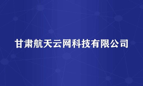 甘肃航天云网科技有限公司
