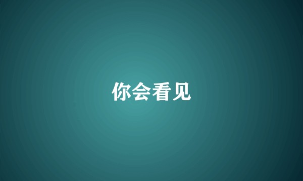 你会看见