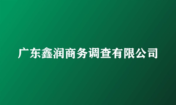 广东鑫润商务调查有限公司