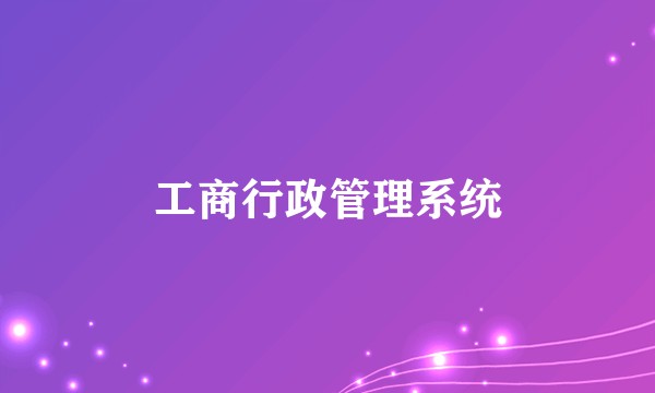工商行政管理系统