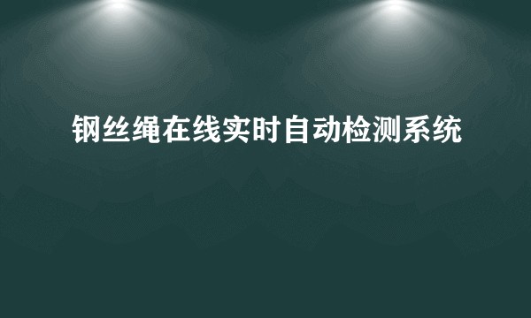 钢丝绳在线实时自动检测系统