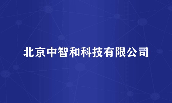 北京中智和科技有限公司