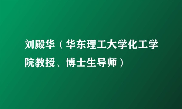刘殿华（华东理工大学化工学院教授、博士生导师）