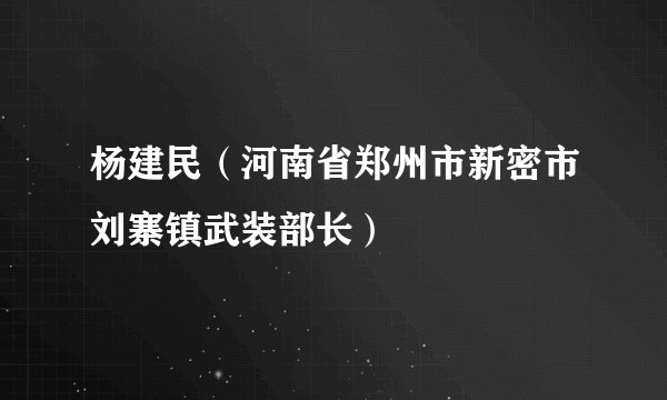杨建民（河南省郑州市新密市刘寨镇武装部长）