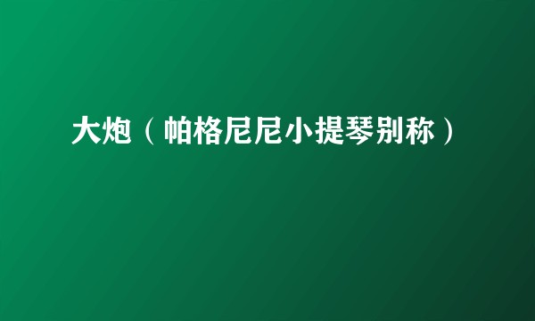 大炮(帕格尼尼小提琴别称)